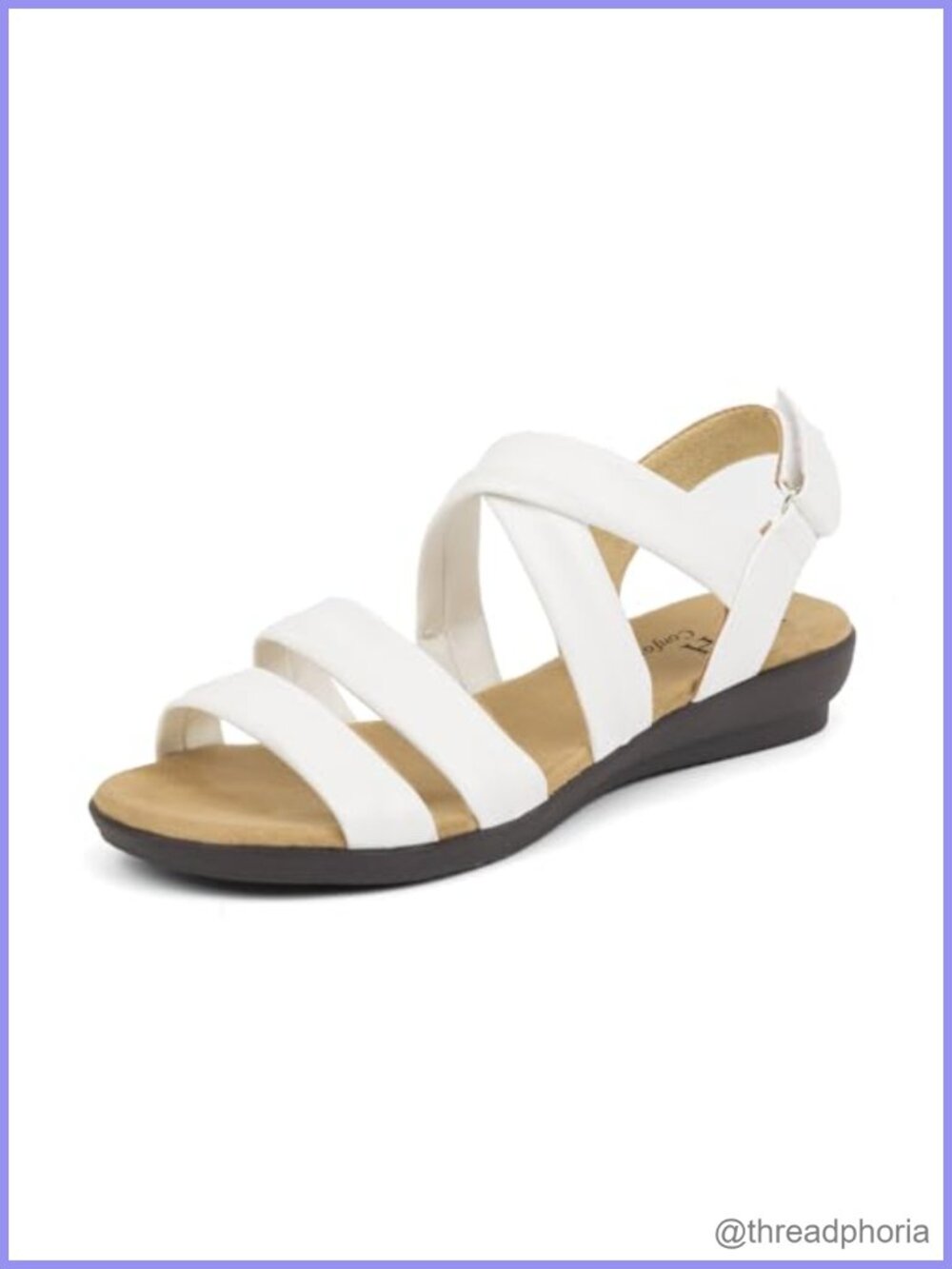 Women's Faux Leather Faux Suede Open Toe Slip-On Flat Sandals